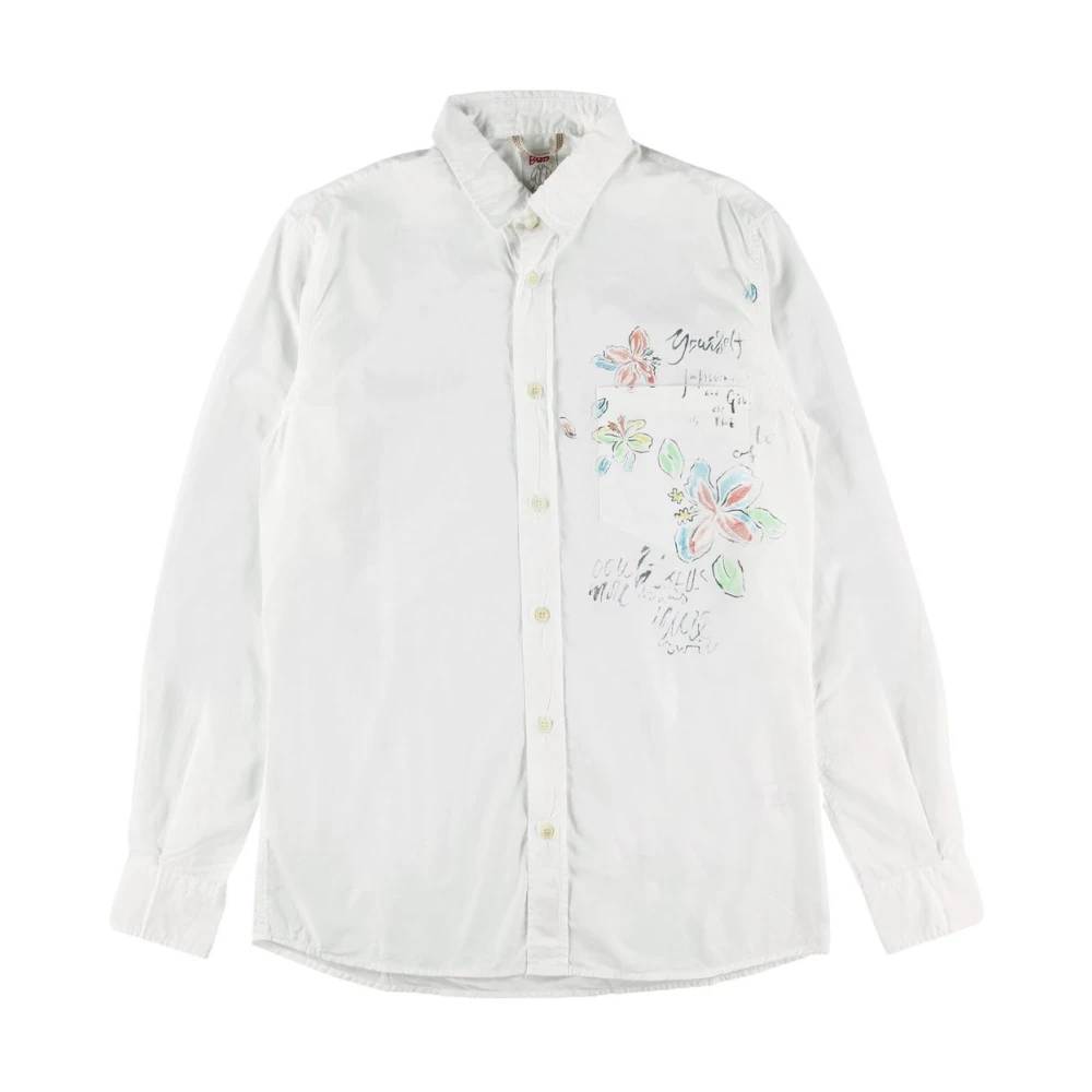 BOB Handgeschilderd wit overhemd White Heren