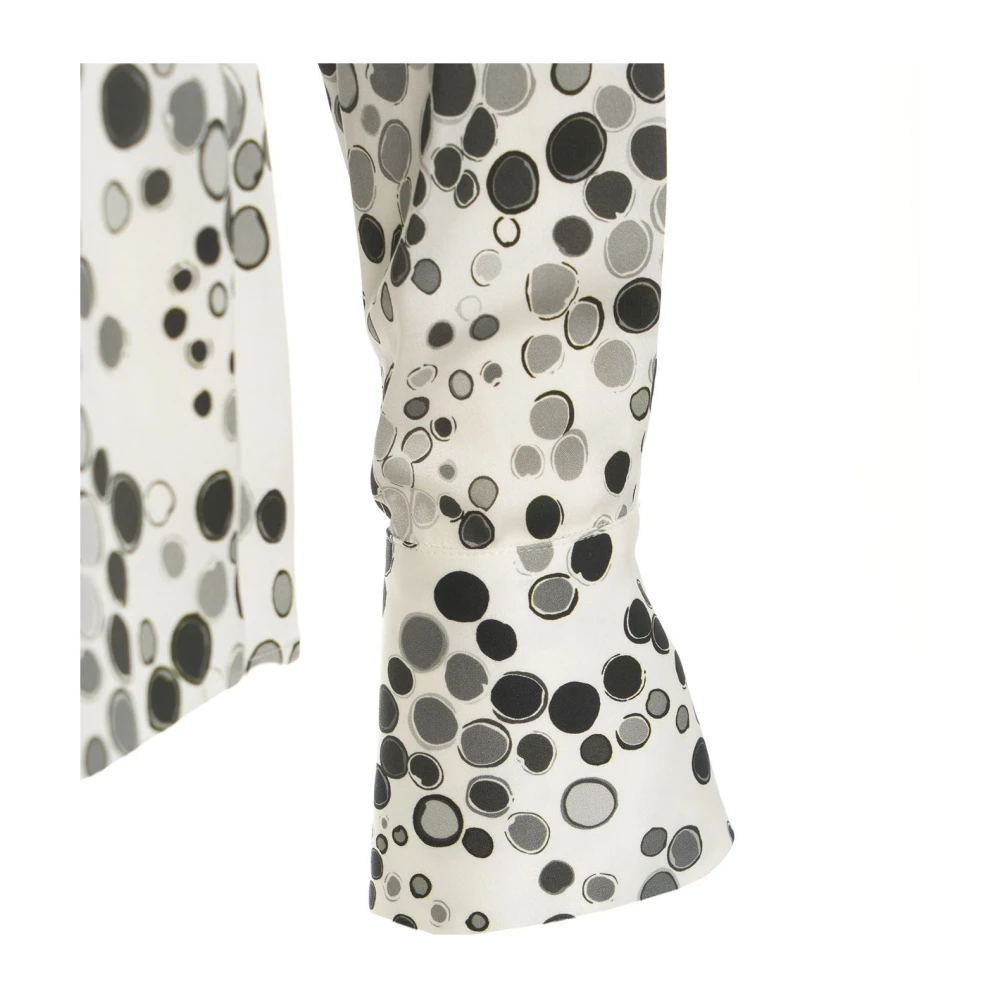 Himon's Grijze Ruche Blouse met Stippen Gray Dames