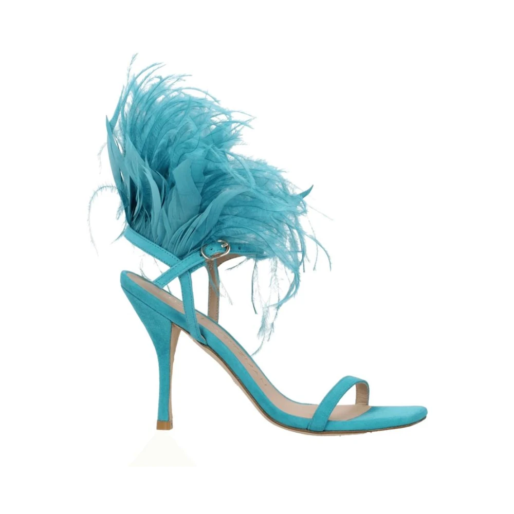 Stuart Weitzman Women's Green Suede High Heel Sandal