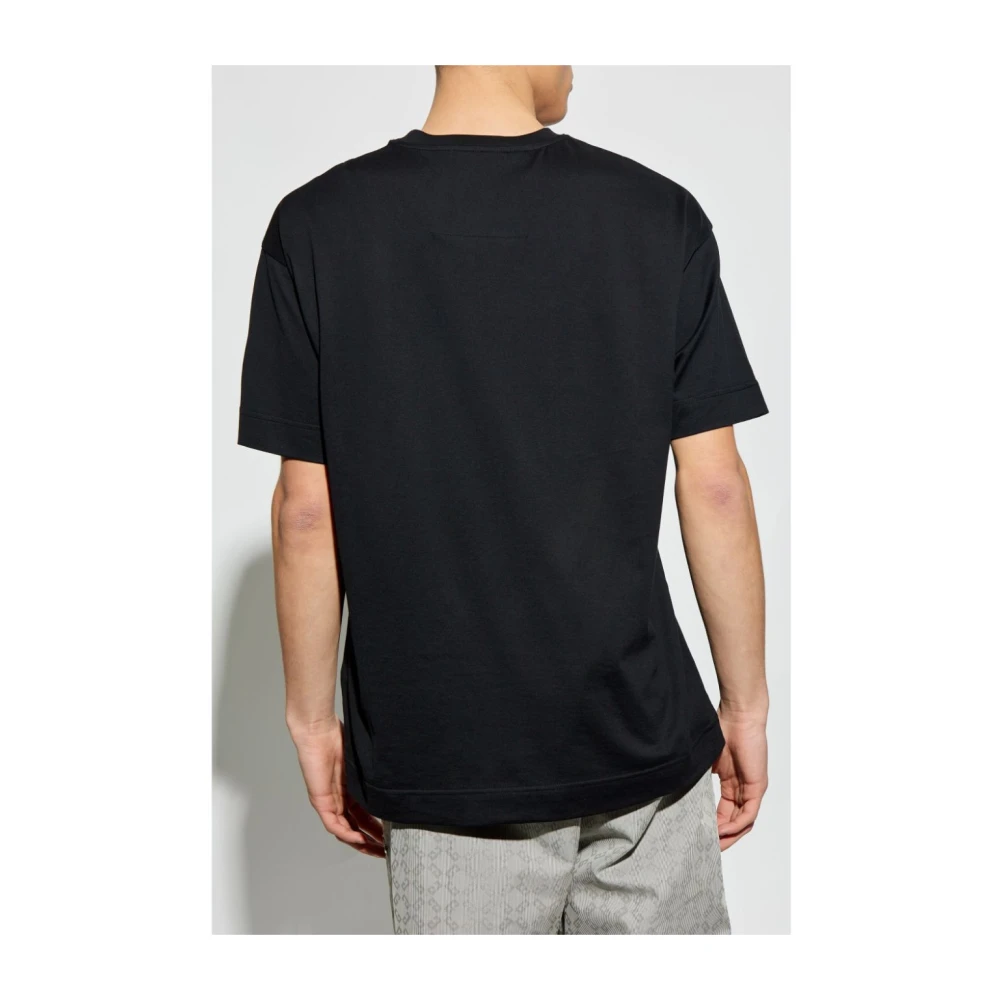 Givenchy Zwart katoenen T-shirt met G Applicatie Black Heren