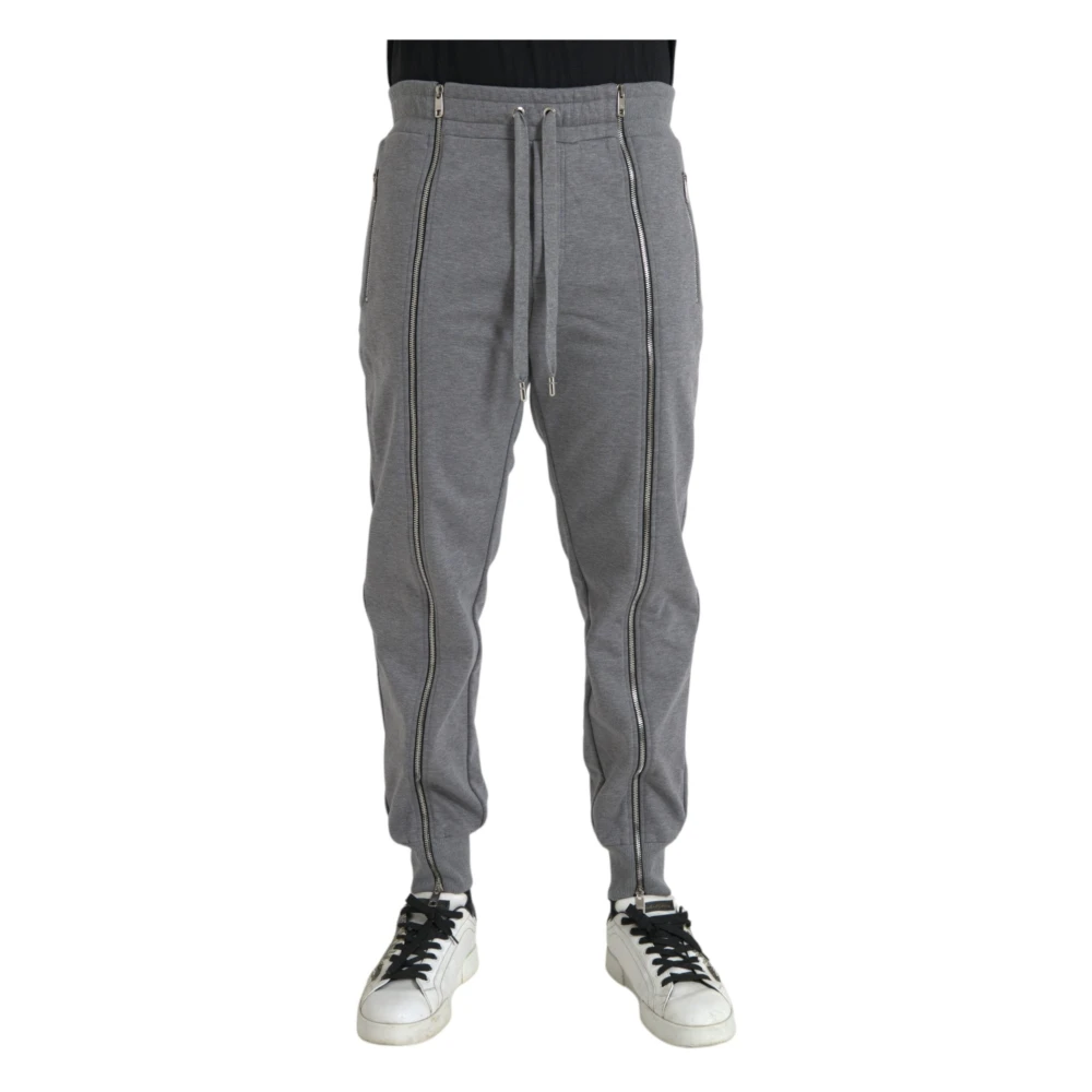 Dolce & Gabbana Grå Bomull Jogger Sweatpants Gray, Herr