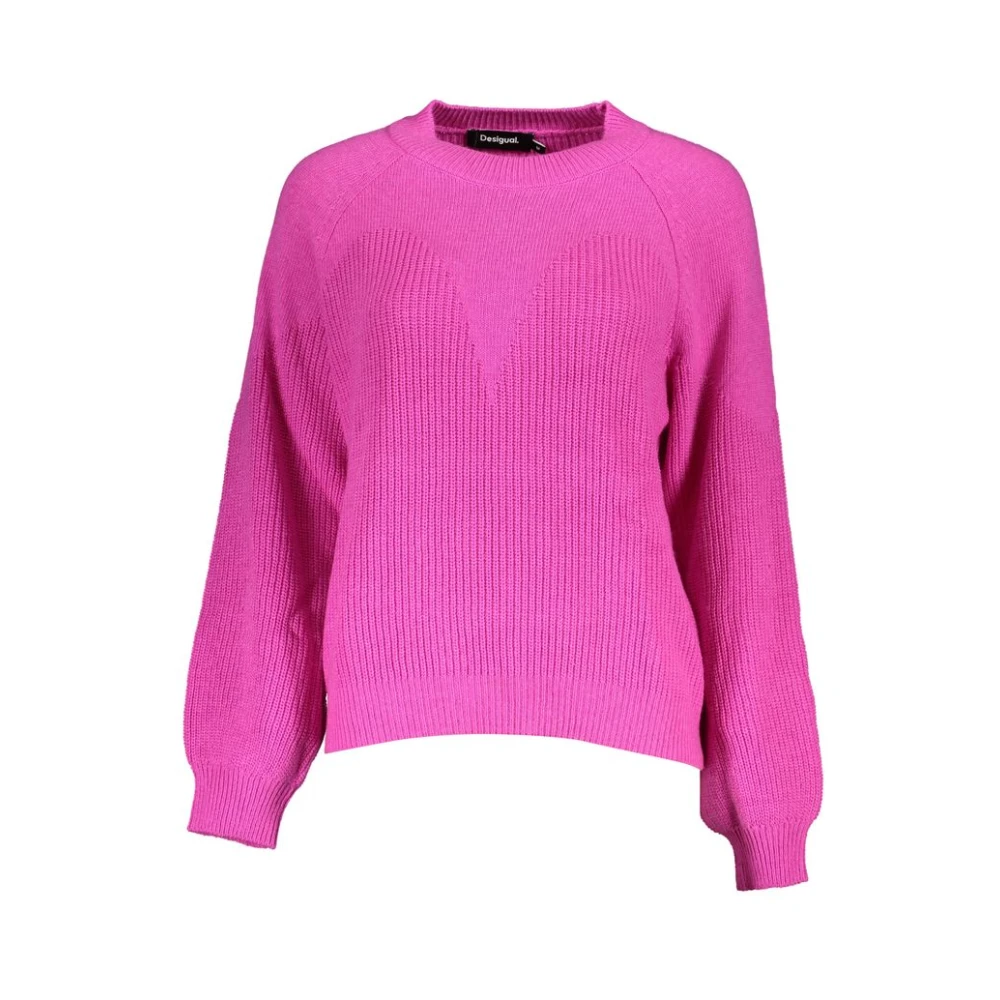Desigual, Damen, Pullover, Rosa Polyester Women Sweater, Rosa, (XXL) - Bild 4