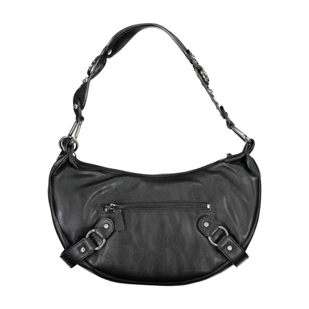Guess Schoudertas met contrastdetails en ritssluiting Black Dames