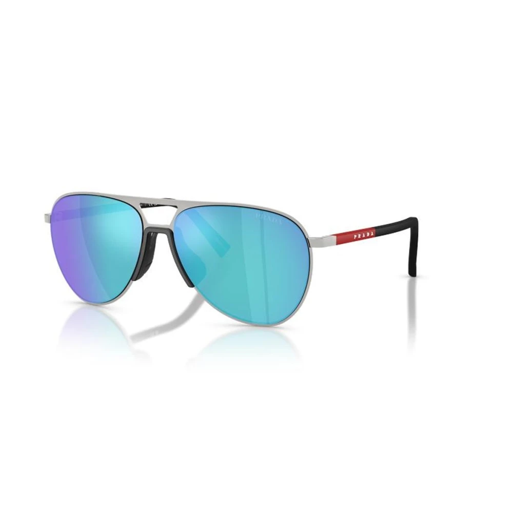 Prada Men's Gray Ps 53Zs Pilot Sunglasses