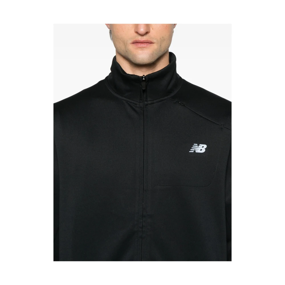 New Balance Reflecterend Zwart Sweatshirt met Zakken Black Heren