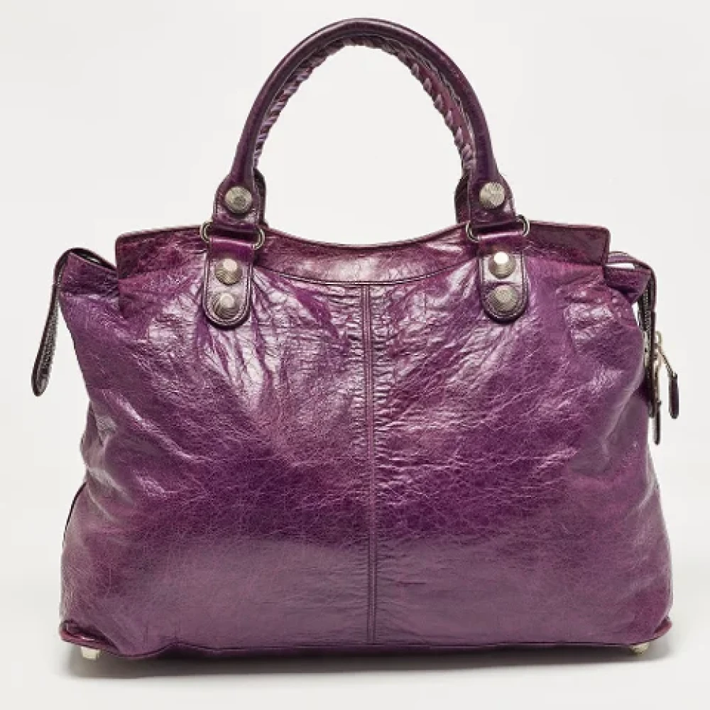 Balenciaga Vintage Pre-owned Leather totes Purple Dames