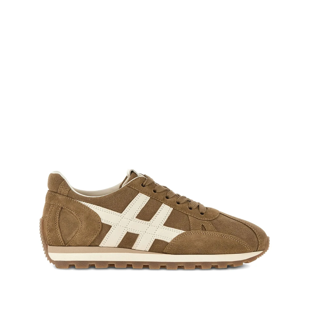 Hogan Suède Leren Veterschoenen Dames Schoenen Bruin