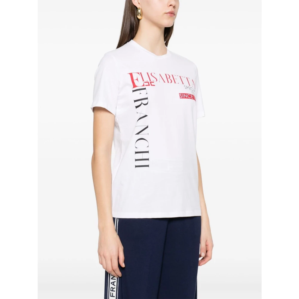 Elisabetta Franchi Stijlvolle T-shirts en Polos Collectie White Dames