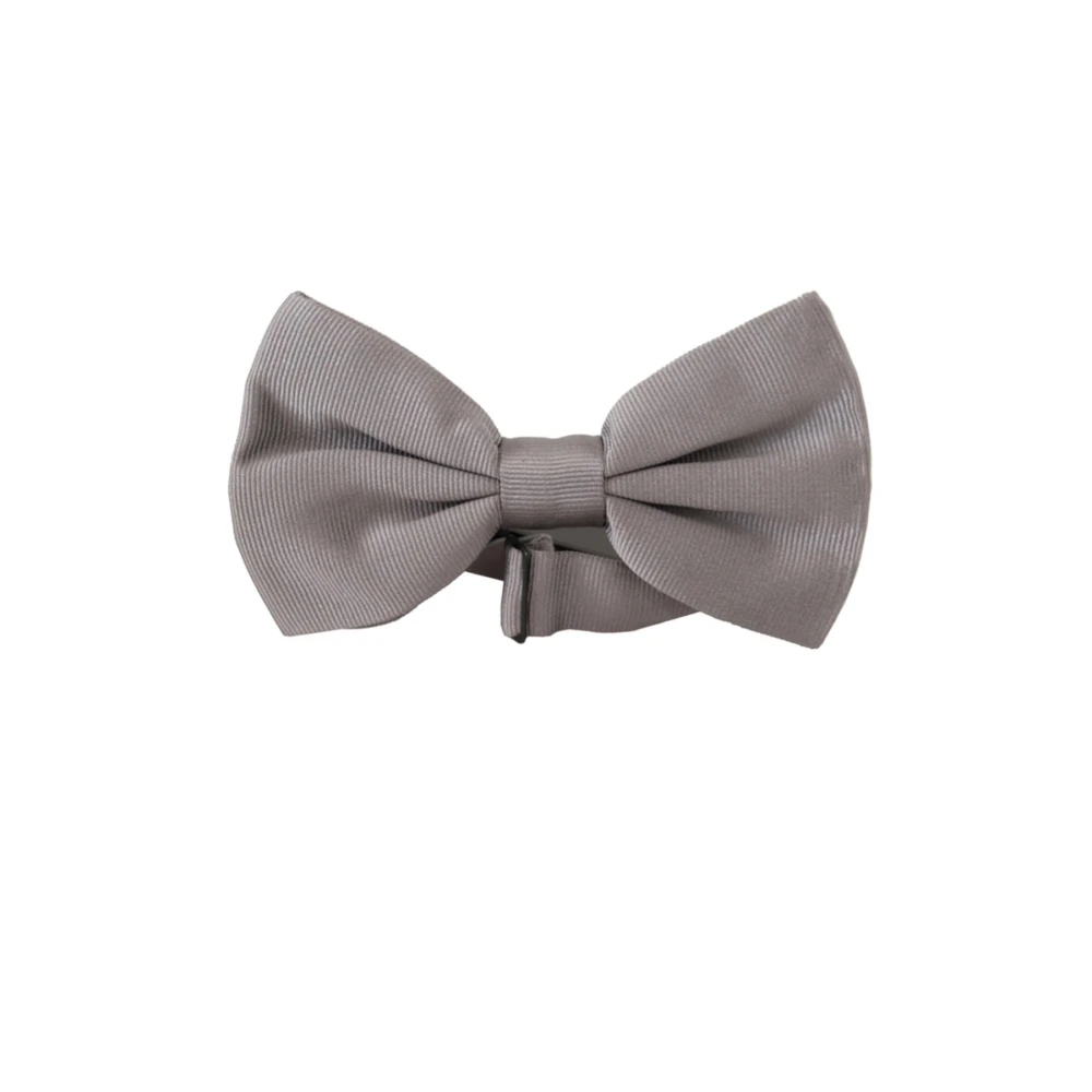 Dolce & Gabbana Men's Gray Stunning Silk Bow Tie