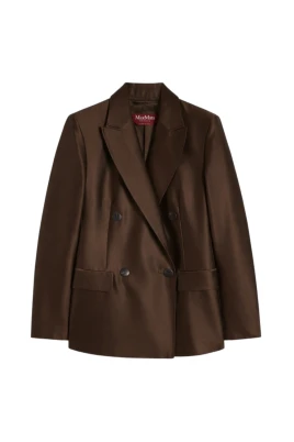 Double-Breasted Shantung Blazer