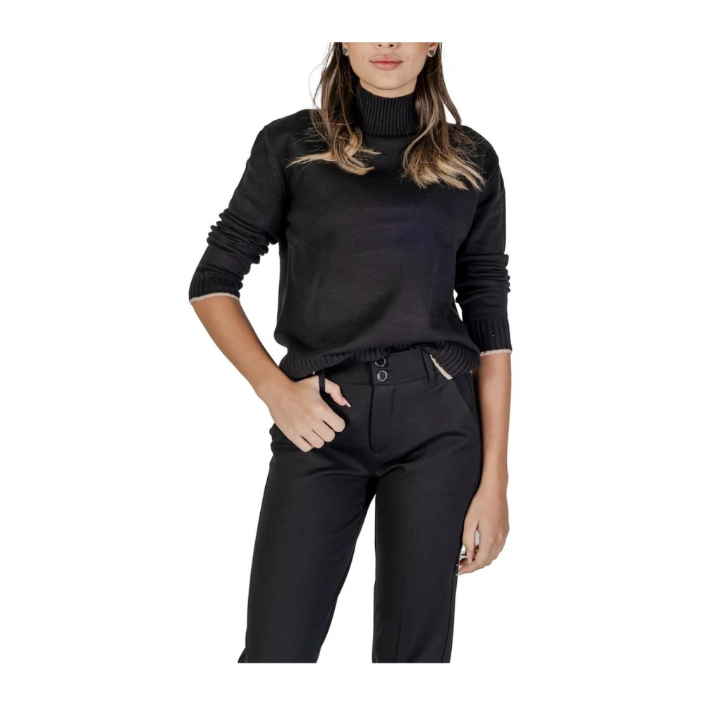 Street One Zwarte Gebreide Trui Herfst Winter Collectie Black Dames