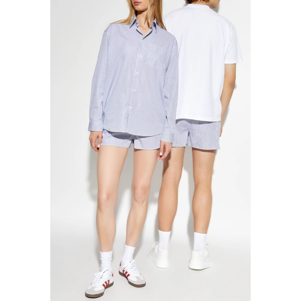 Sporty & Rich Katoenen shorts Blue Unisex