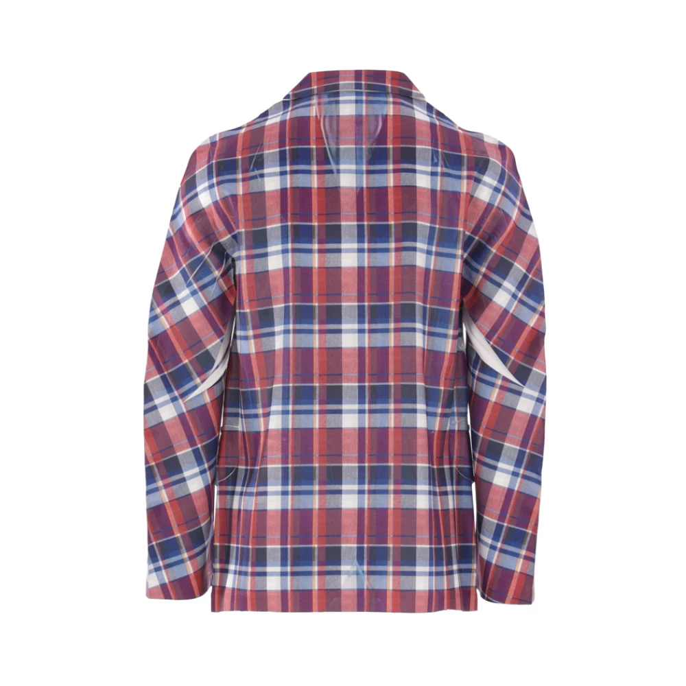 Comme des Garçons Rode Geruite Jas Multicolor Heren