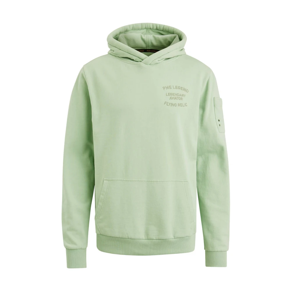 PME Legend Zachte Terry Geborstelde Hoodie Green Heren