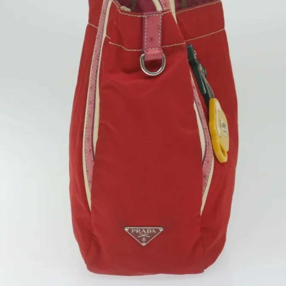 Prada Vintage Pre-owned Fabric totes Red Dames