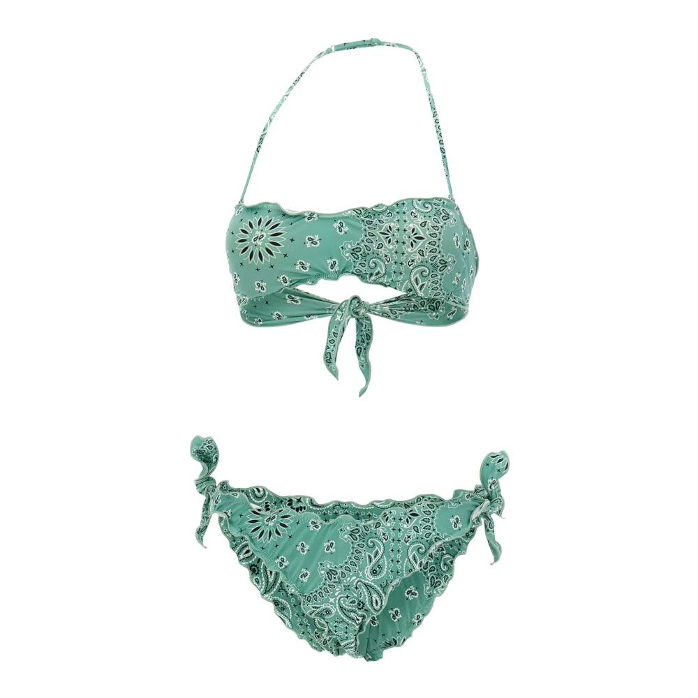Mc2 Saint Barth Women's Green Myranda Bandeau Bikini - Bikinis - S - Swimwear