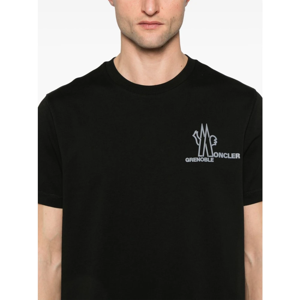 Moncler Zwarte T-shirt voor Mannen Stijlvol Black Heren
