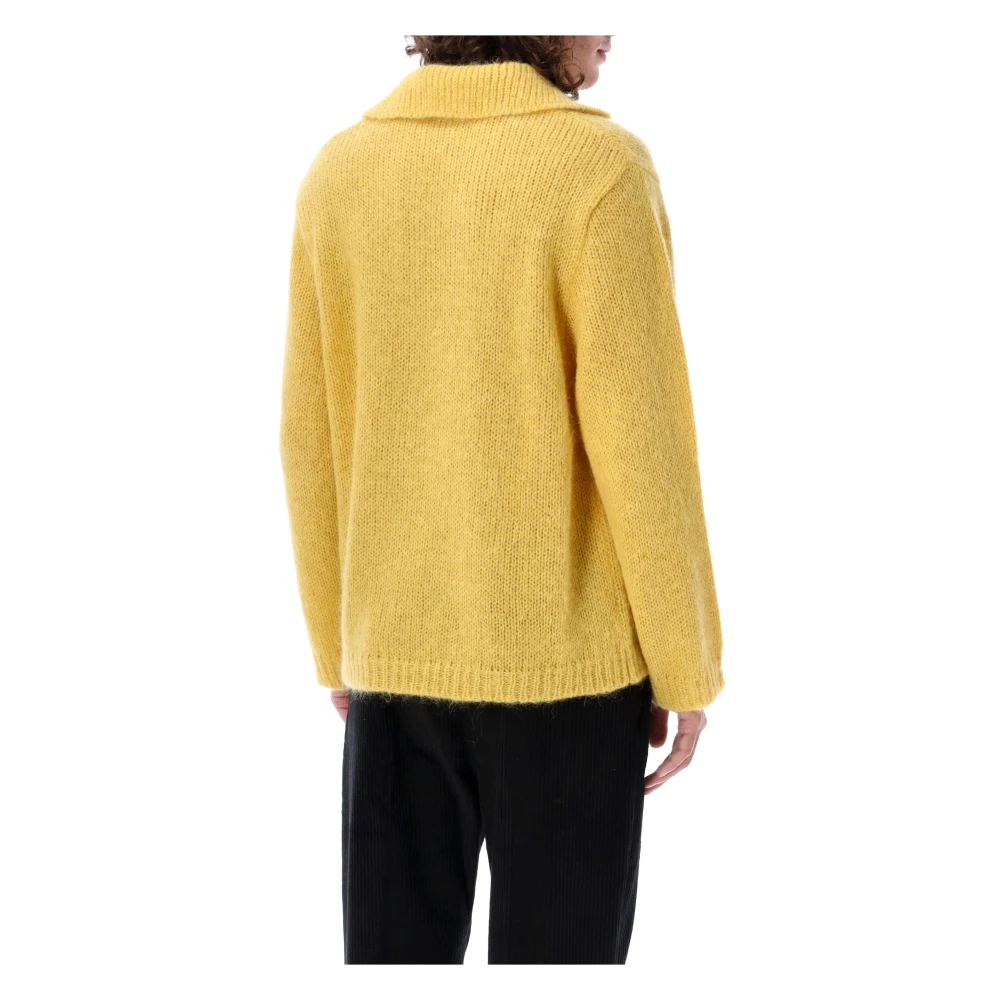 Bode Gele Gebreide Trui Alpine Pullover Yellow Heren