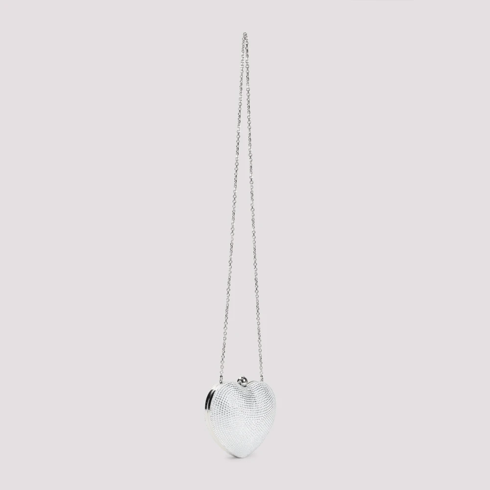 Mach & Mach Kristal Hart Hotfix Clutch White Dames