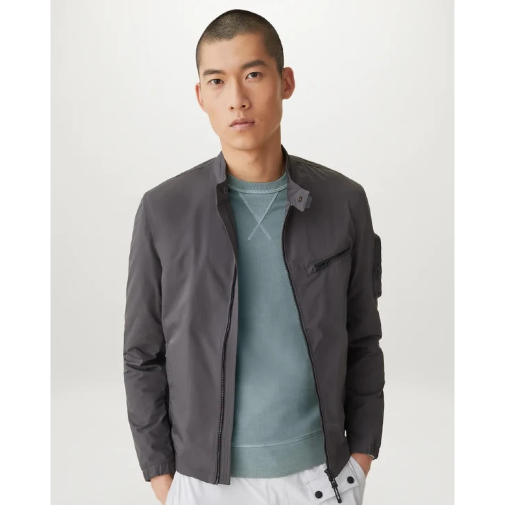 Belstaff Gibe Lichtgewicht Fleece Sweatshirt in Staal Groen Green Heren