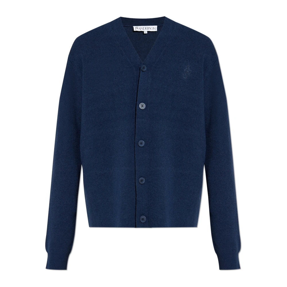 JW Anderson Cardigan met logo Blue Heren