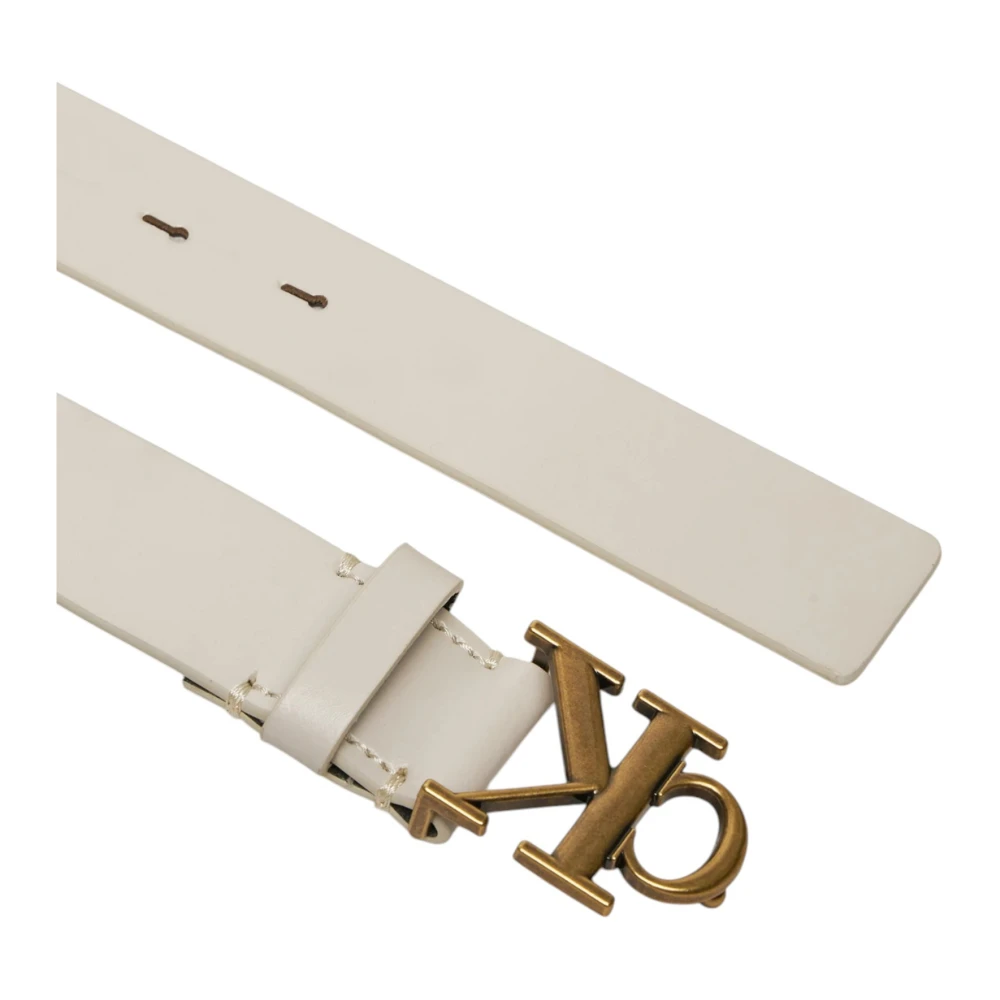 Calvin Klein Jeans Witte leren riem met gespsdetails White Dames