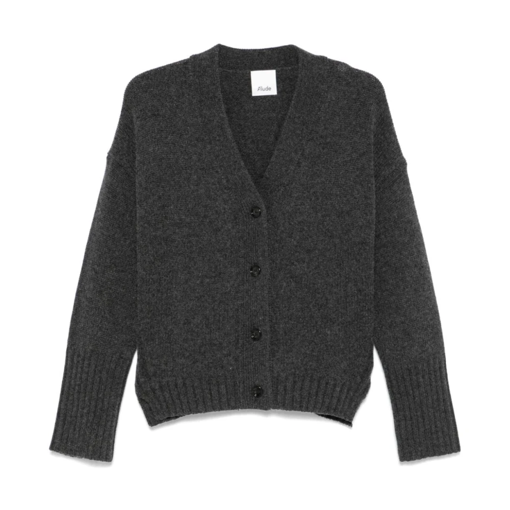 Allude Kasjmier V-Hals Grijs Vest Trui Gray Dames