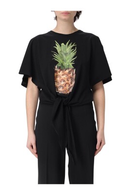 black-pineapple-print-knotted-top