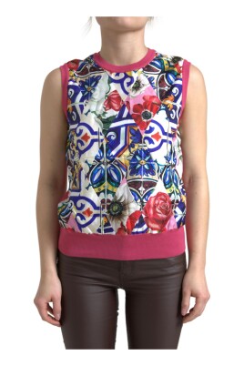 floral-print-crew-neck-tank-top