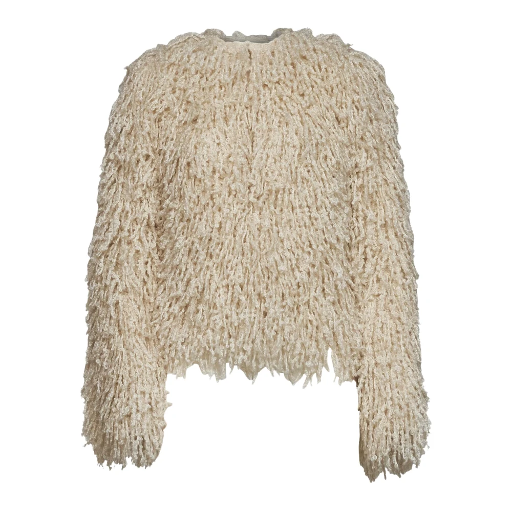 Fendi Long-Pile Cashmere And Mohair Jacket - Female - Faux Fur & Shearling Jackets - White - Xs - Jackets