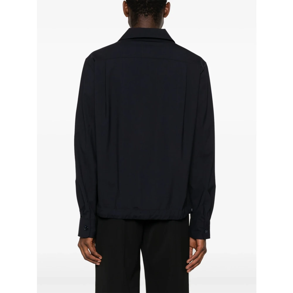Givenchy Blauw wollen poplin overhemdjas Blue Heren