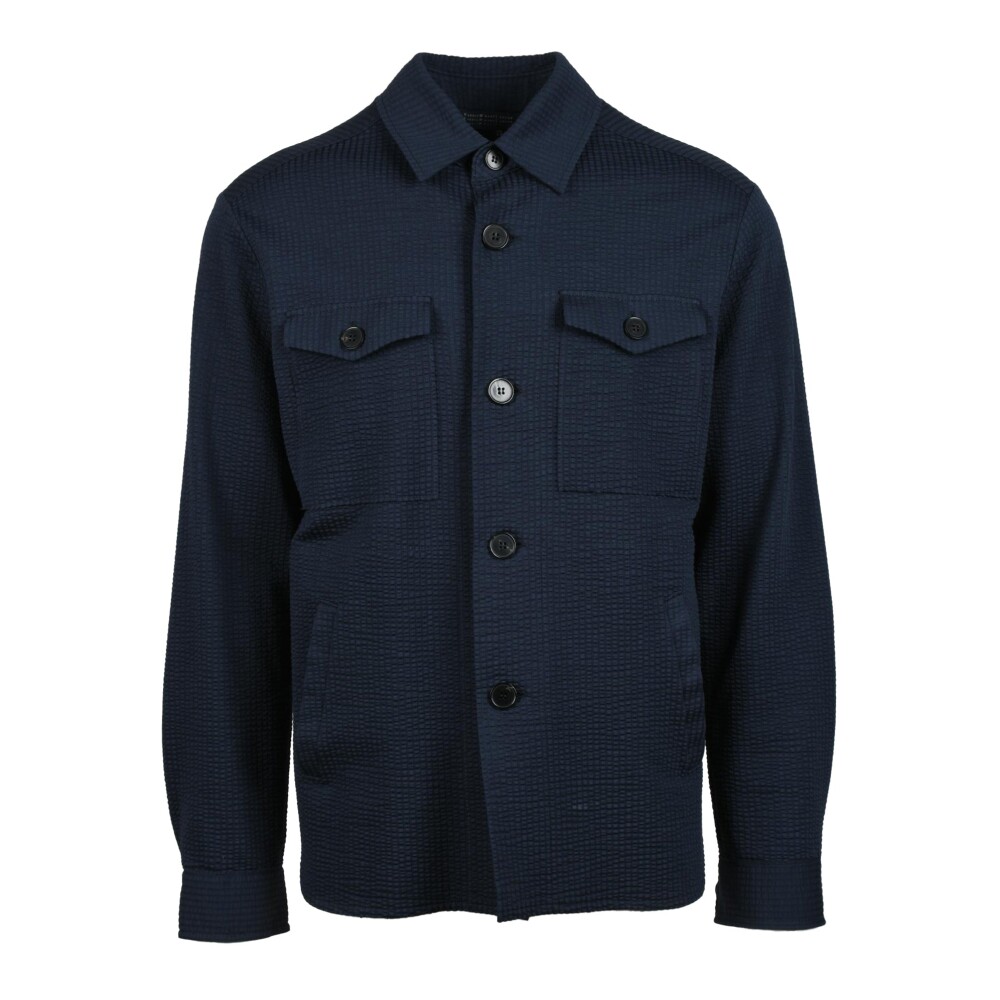 Black single-breasted wool jacket Harris wharf london - men