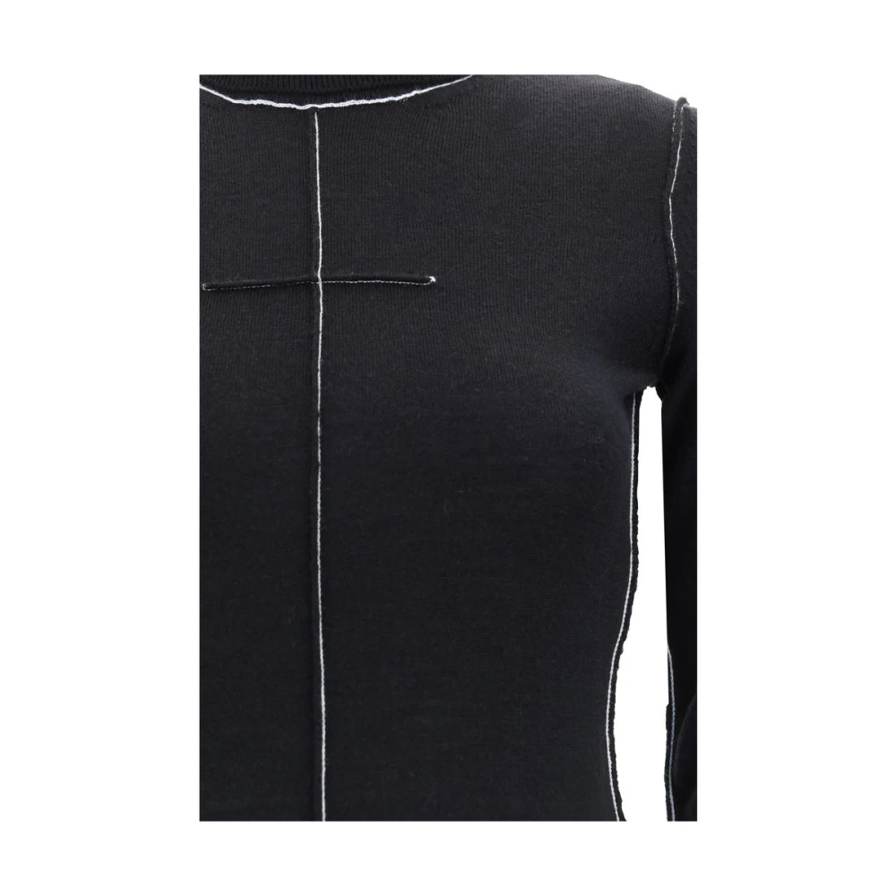 MM6 Maison Margiela Stijlvolle Maxi Jurk met Rolhals Black Dames