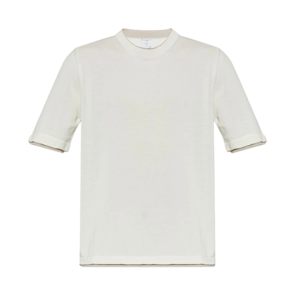 Eleventy Men's White Round-Neck Knitwear, Xl, Crew Neck T-Shirt
