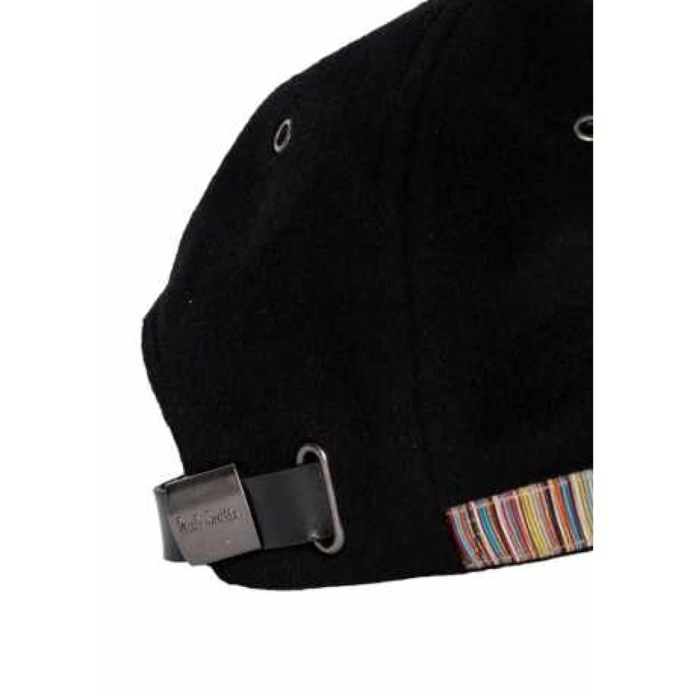 Paul Smith Zwarte wollen Baya Side Cap Black Unisex