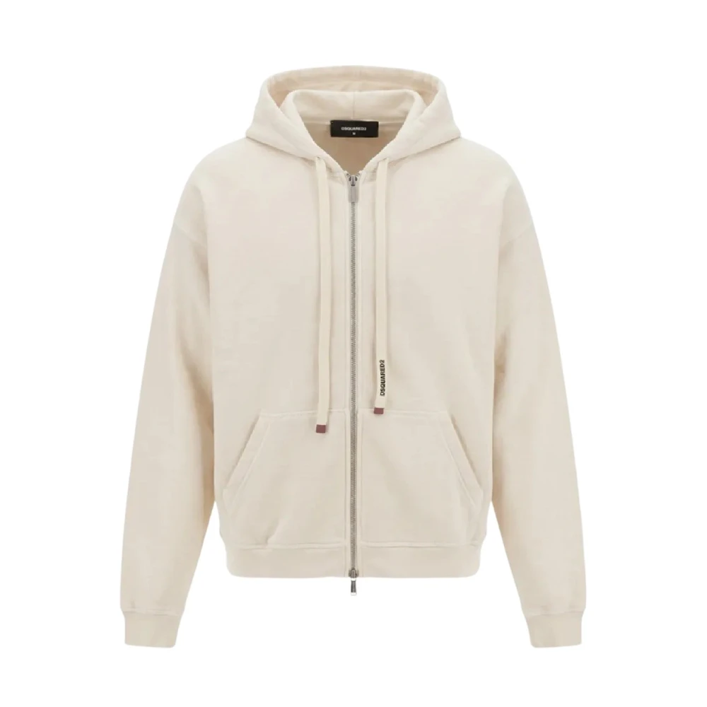 Dsquared2 Zip-Through Sweatshirt - Male - Zip-Throughs - Beige - L - Sweatshirts & Hoodies