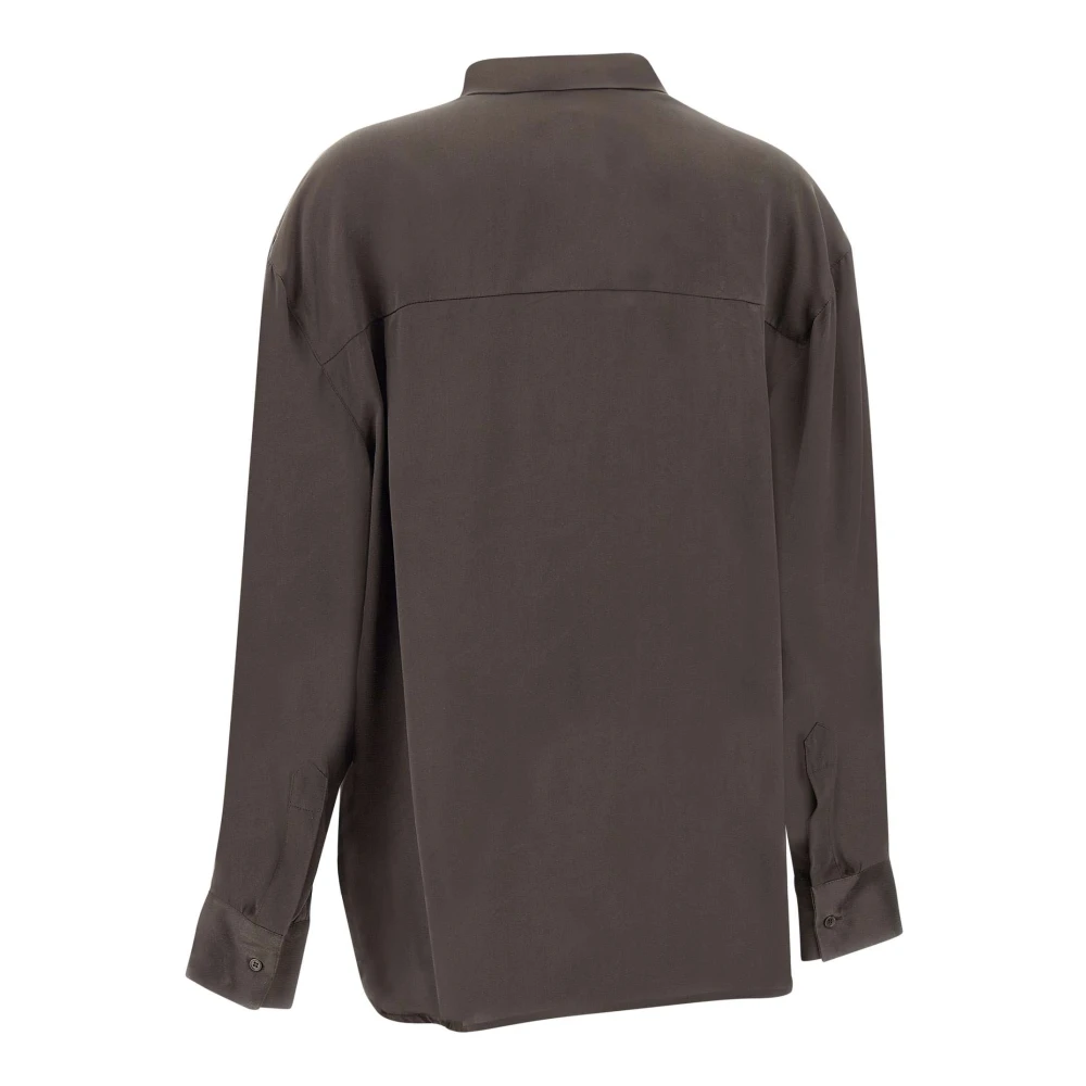 IRO Zijden Chocolade Shirt met Lange Mouwen Brown Dames