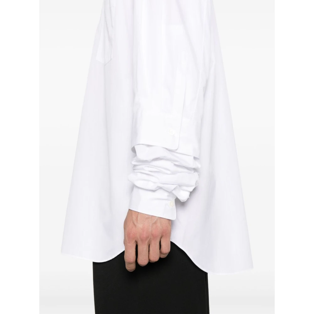 Comme des Garçons Wit Katoenen Overhemd met Klassieke Kraag White Heren
