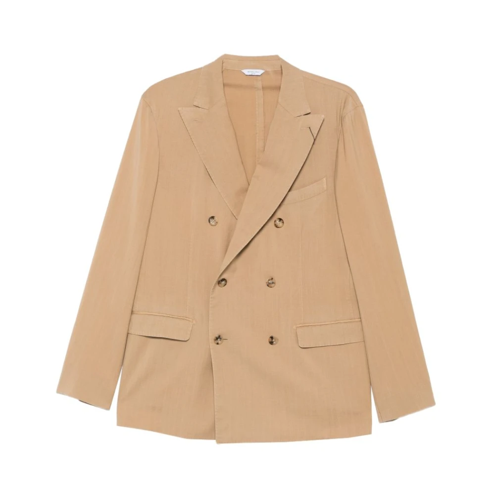 Boglioli Men's Beige Double-Breasted Peak-Lapel Blazer - Blazers - Xl - Jackets