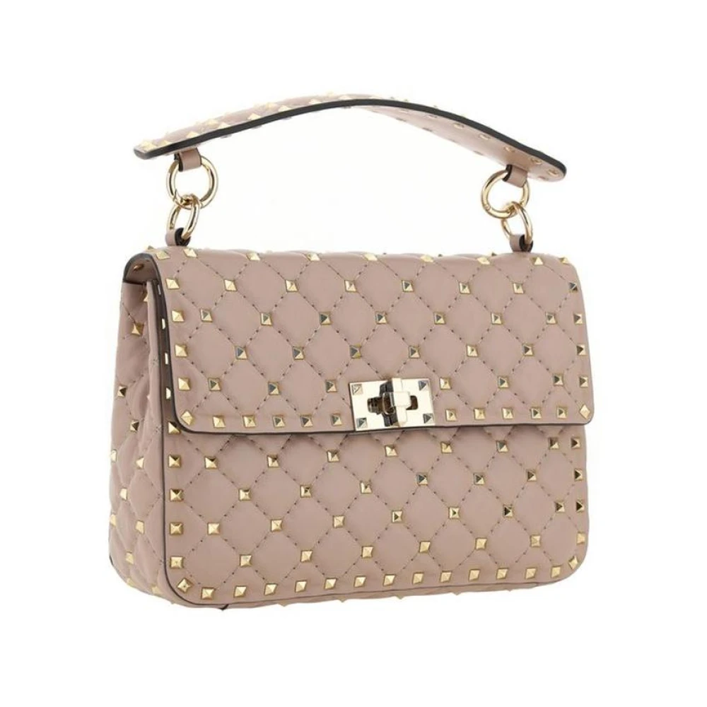 Valentino Garavani Gestikte Schoudertas met Studs Pink Dames