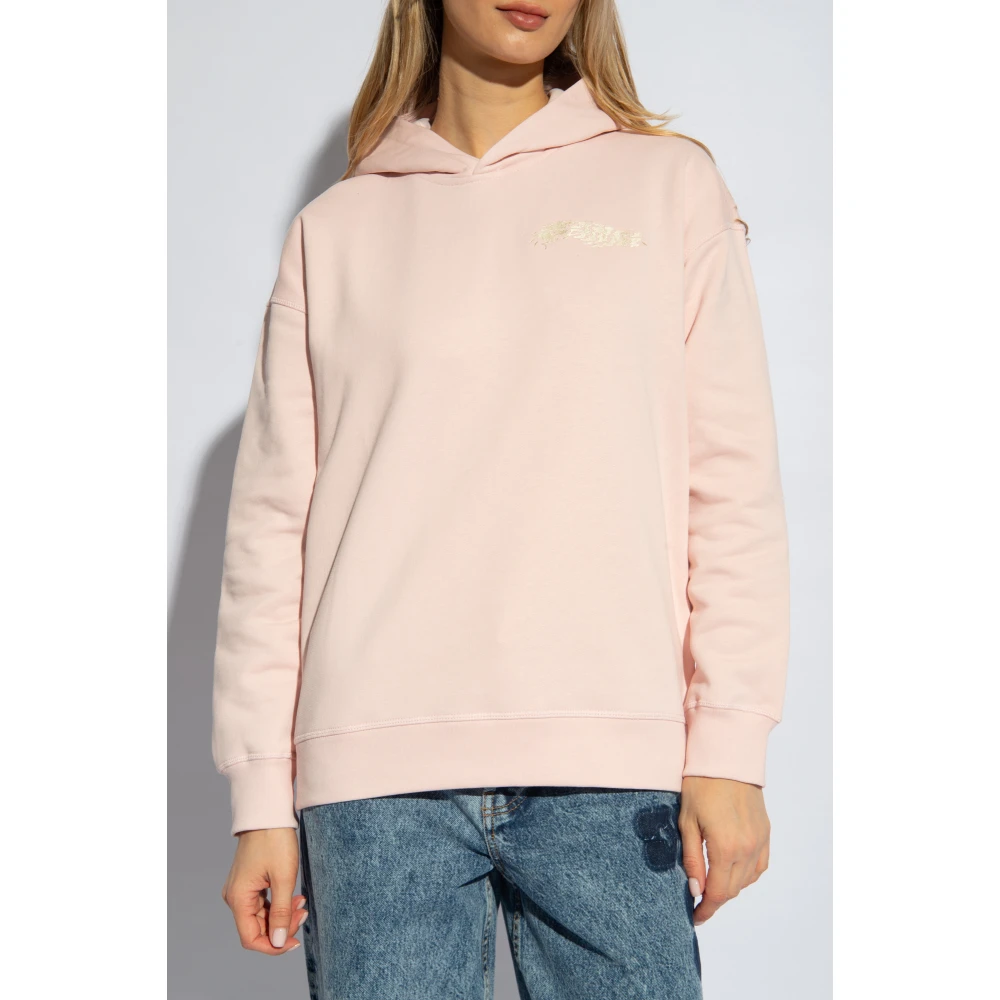 Ganni Hoodie van katoen Pink Dames