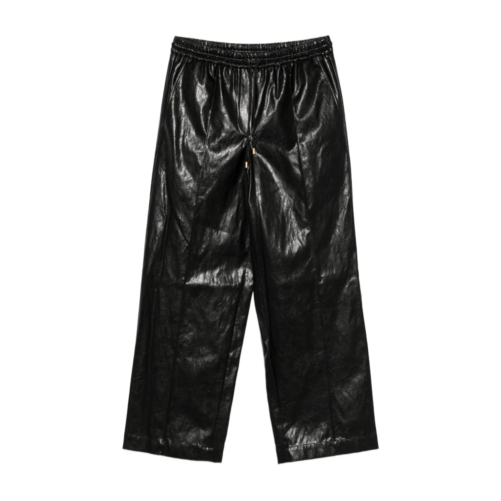 Michael Kors Women's Black Wide Trousers, Xs, Chic Nero Trousers For