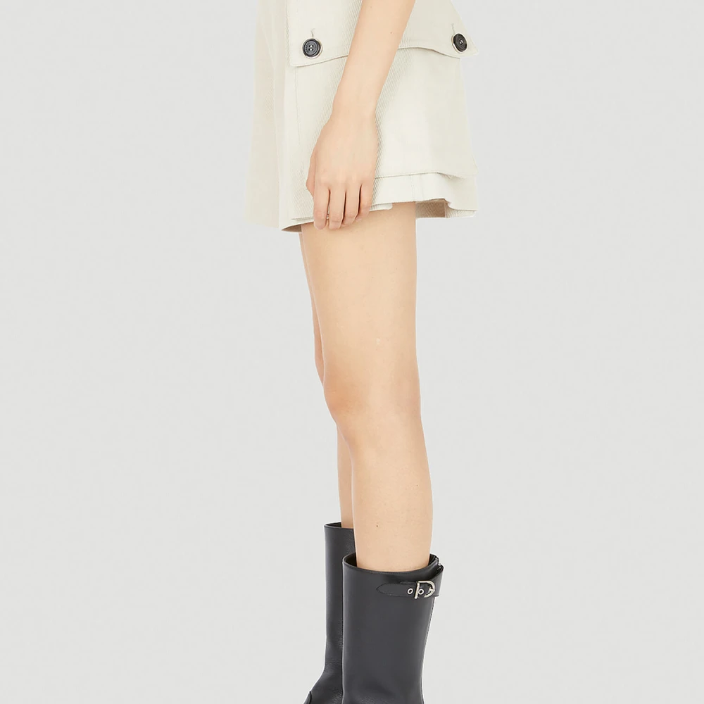 Durazzi Milano Shorts met zakken van canvasweefsel Beige Dames