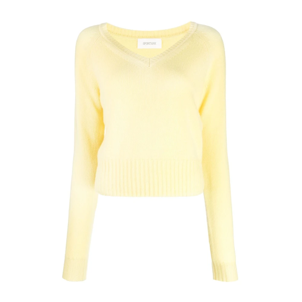 SPORTMAX Gele Wollen Sweatshirt Verhoog Stijl Yellow Dames
