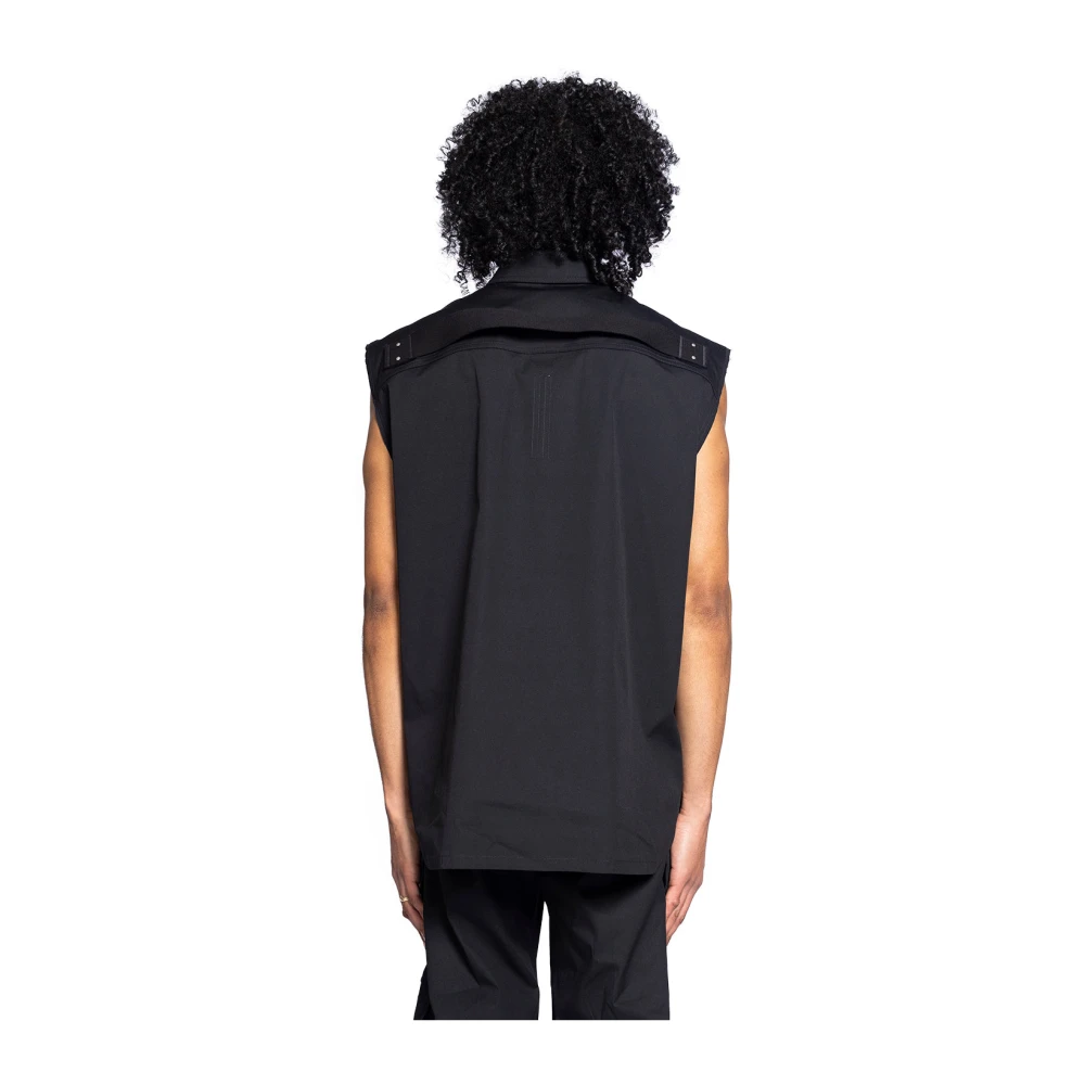 Rick Owens Zwarte Mouwloze Buitenshirt Black Heren