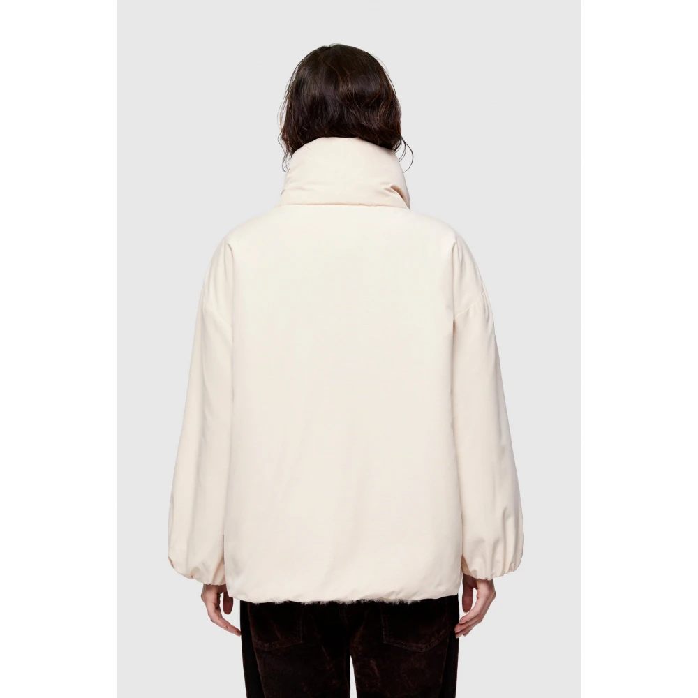 OOF Wear Omkeerbare Synthetisch Leren en Katoenen Jas Beige Dames