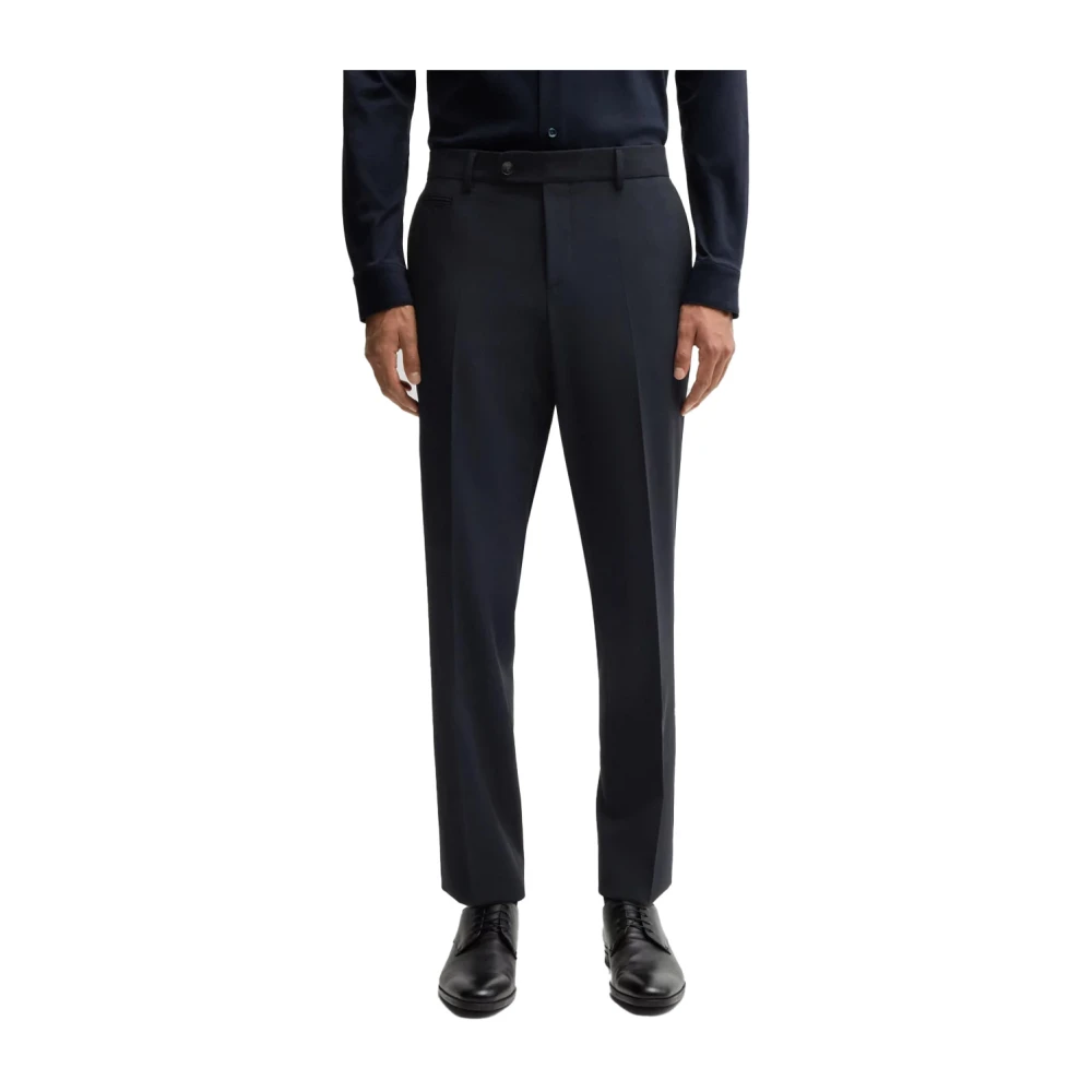 Hugo Boss Elegante Wol Herenbroek Blue Heren