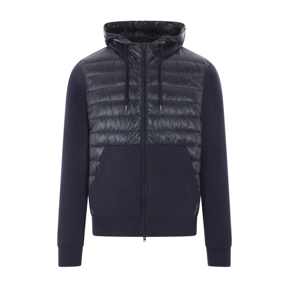 Herno Blauwe Technische Katoen en Nylon Jas Blue Heren
