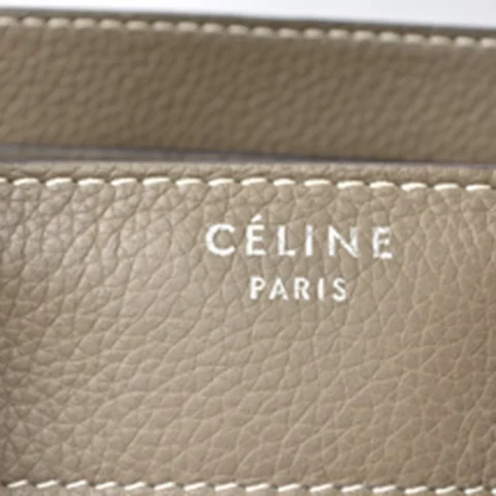 Celine Vintage Pre-owned Leather celine-bags Gray Dames