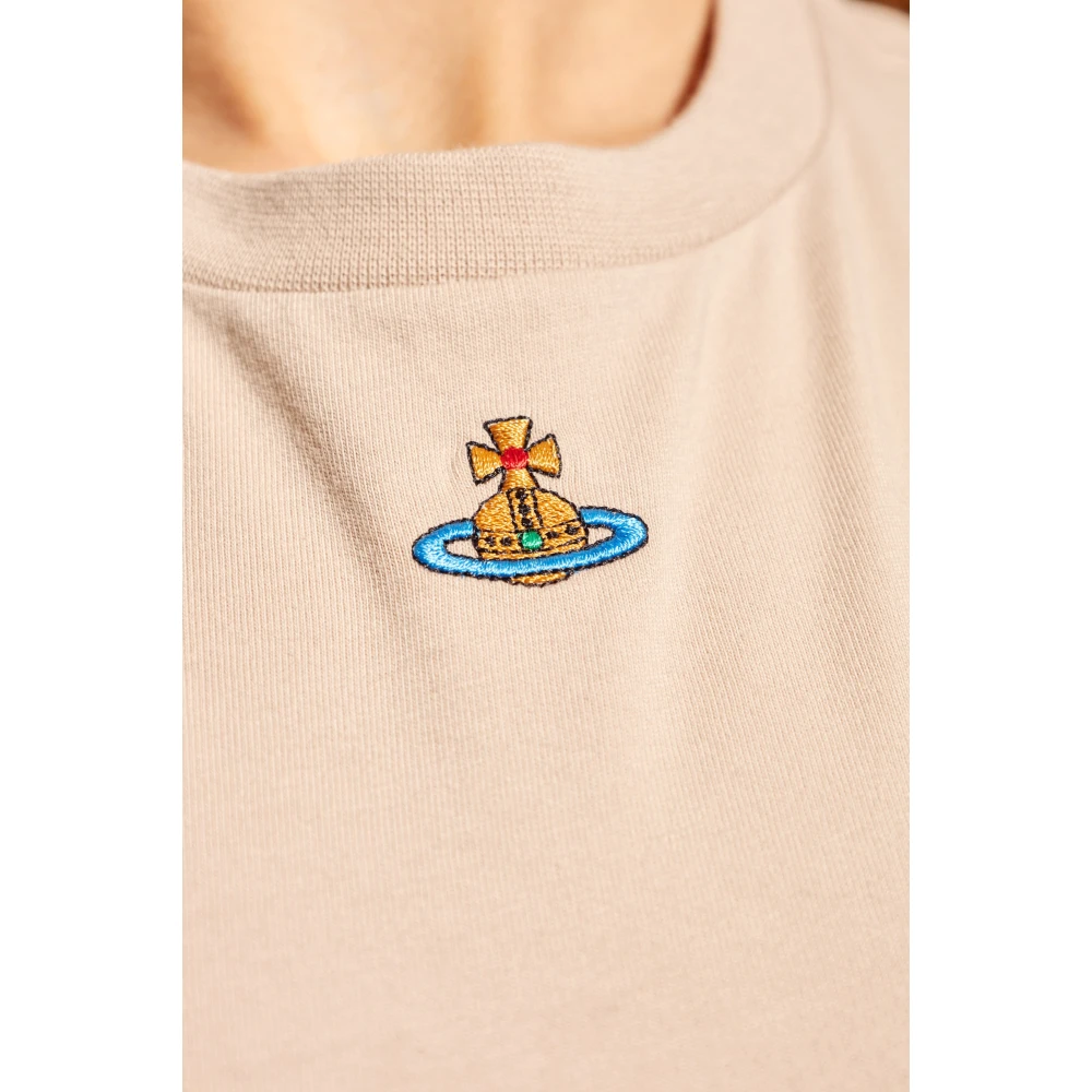 Vivienne Westwood Peru T-shirt met logo Beige Dames